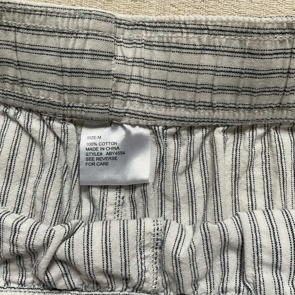 Cotton Striped Elastic Drawstring Shorts - Picture 5 of 5